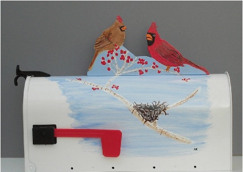 Handpainted Cardinal Mailbox
