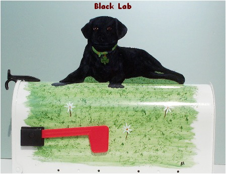 Handpainted Black Lab Mailbox