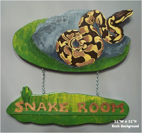 Handpainted Ball Python Snake Room Sign